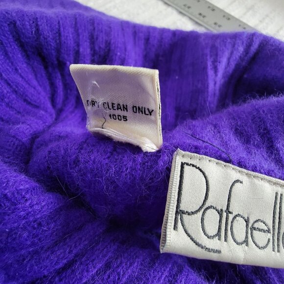 Rafaella Womens Angora Lambswool Purple Ribbed Turtleneck Sweater Large - Picture 4 of 7